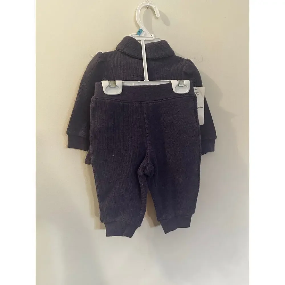 NEW Ralph Lauren Baby Cotton Shawl-Collar Sweater & Pant Set sz 6m